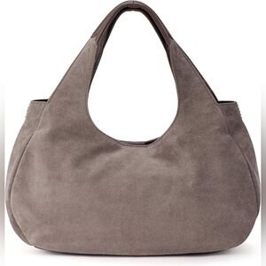 The Sak Taupe Suede Hobo Satchel